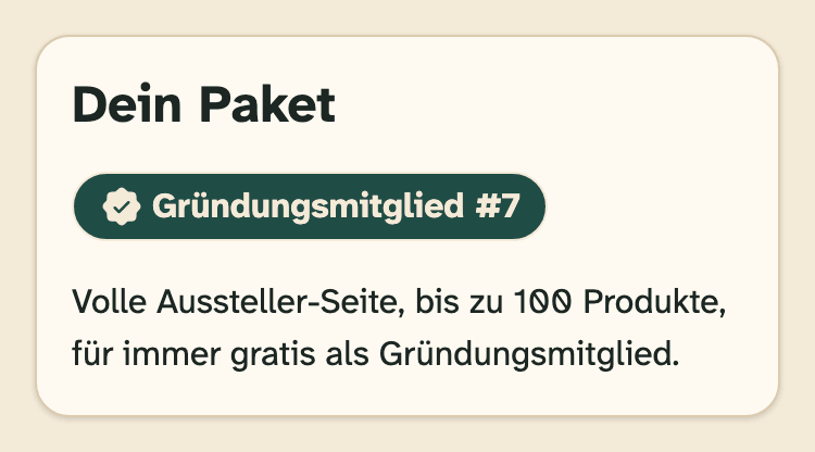 Screenshot von HobbyLux für Aussteller auf einem Handy: Konto: dein Paket.